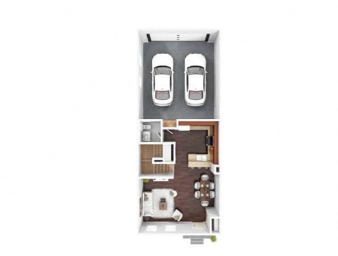 Floor plan for 3 beds, 2.5 baths, 1559 sqft